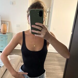 Abercrombie & Fitch Black Fitted Sleeveless Bodysuit